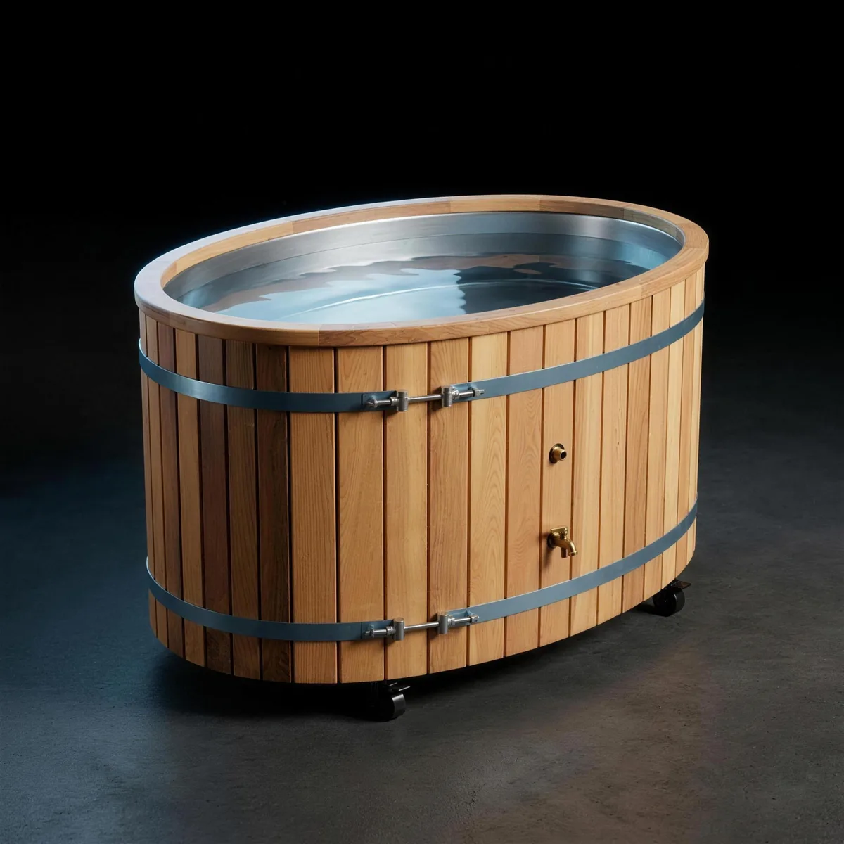 Cedar oval ice bath